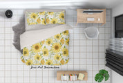3D Hand Drawn Sunflower Floral Quilt Cover Set Bedding Set Duvet Cover Pillowcases 195- Jess Art Decoration