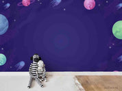 3D Cartoon Watercolor Universe Planet Wall Mural Wallpaper SWW763- Jess Art Decoration