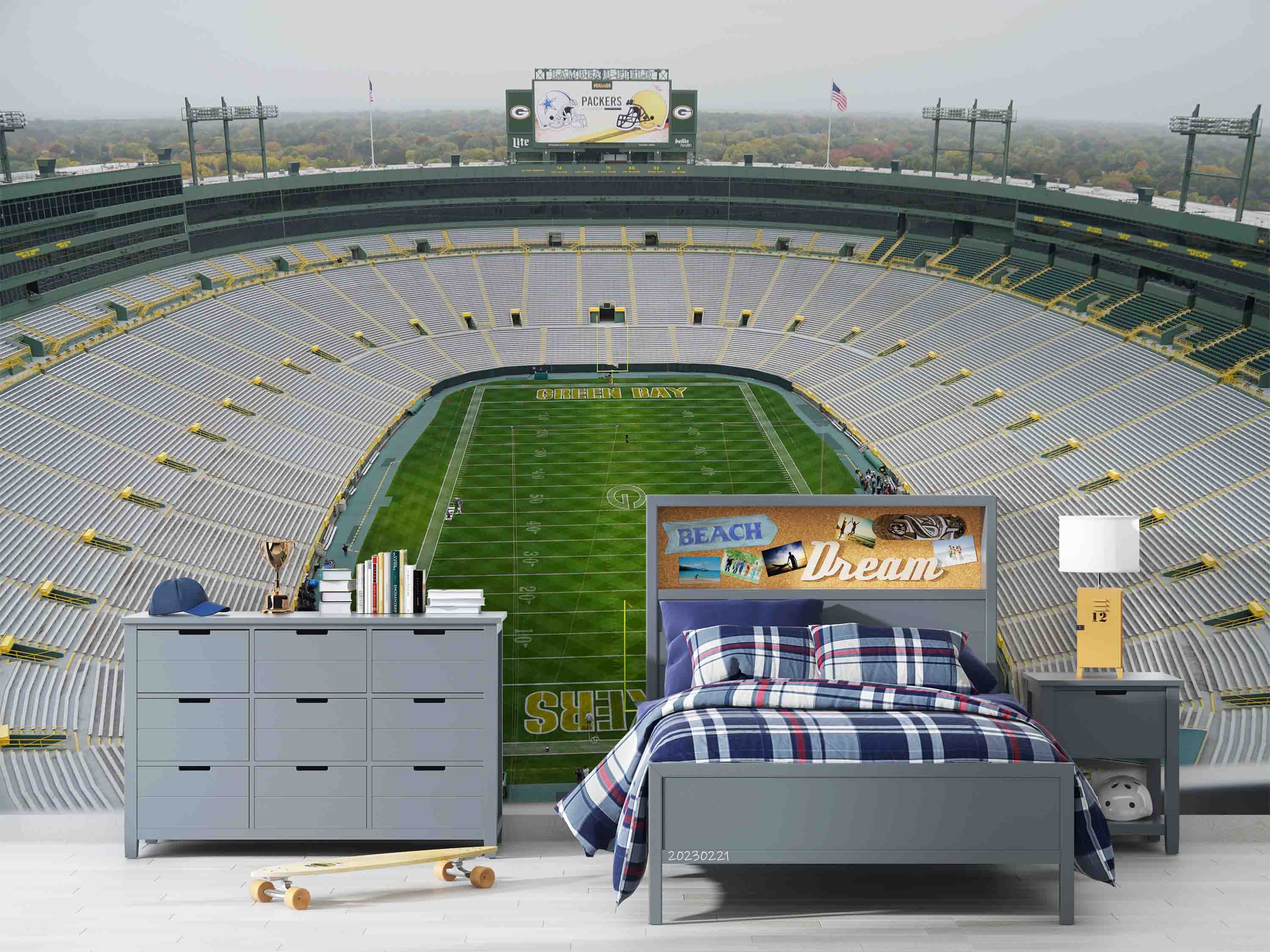 3D Lambeau Field USA Wall Mural Wallpaper GD 1455- Jess Art Decoration