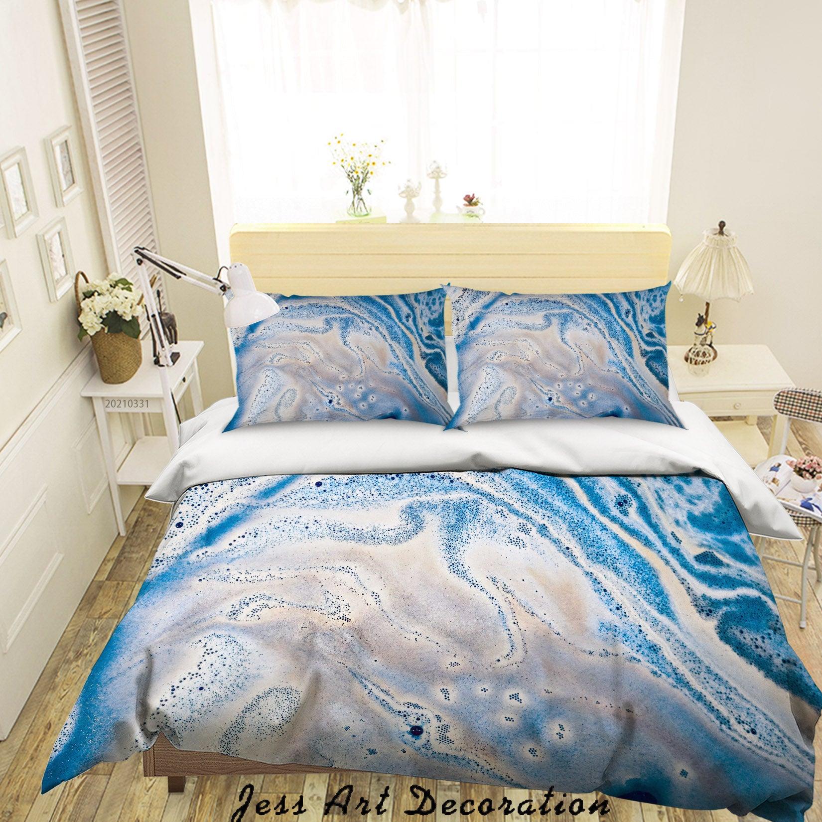 3D Abstract Blue Marble Texture Quilt Cover Set Bedding Set Duvet Cover Pillowcases 308- Jess Art Decoration