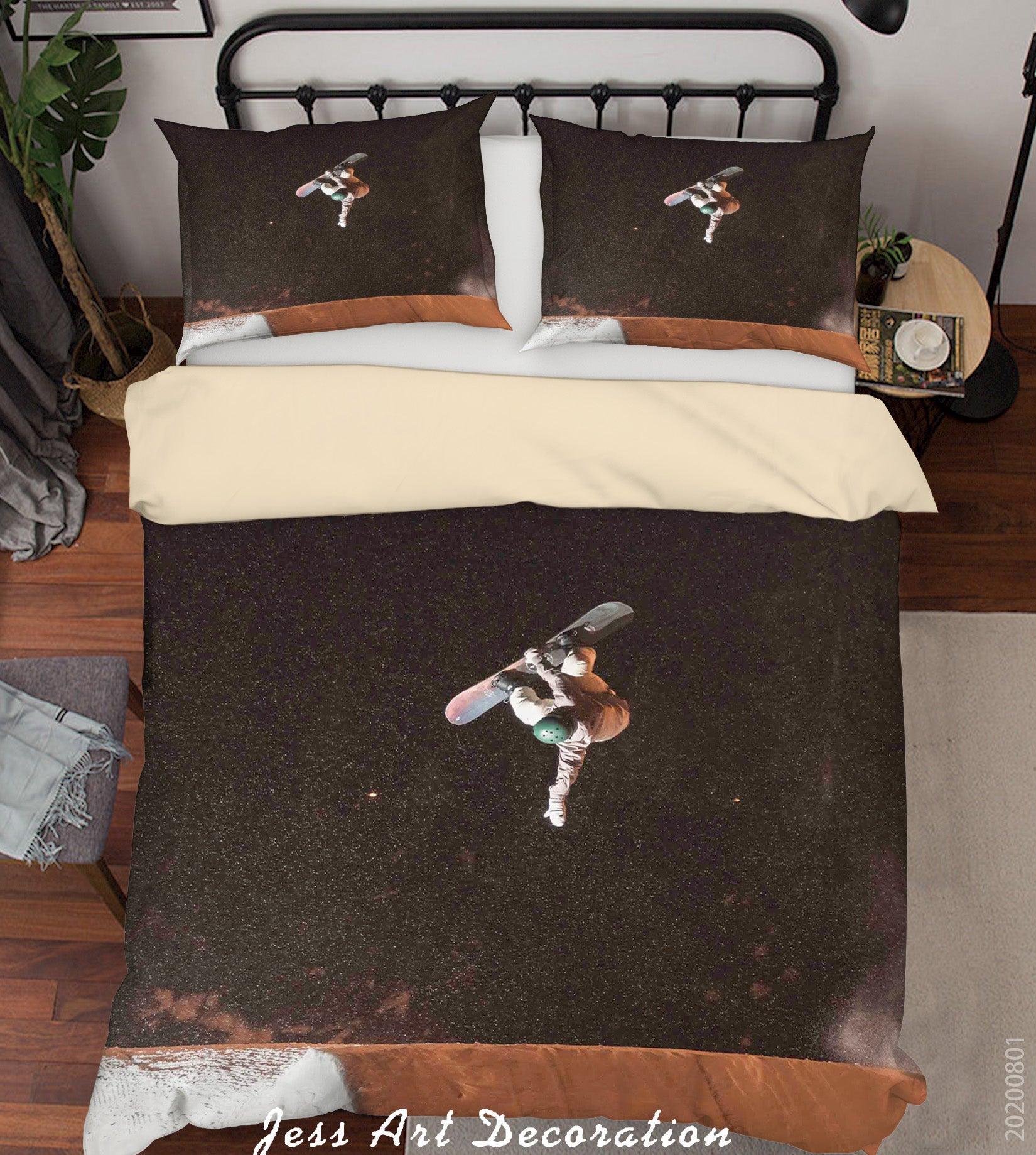 3D Skiing Man Quilt Cover Set Bedding Set Duvet Cover Pillowcases LXL 234- Jess Art Decoration