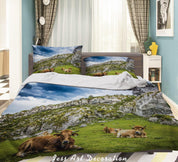 3D Animal Forest Cow Quilt Cover Set Bedding Set Duvet Cover Pillowcases WJ 3333- Jess Art Decoration