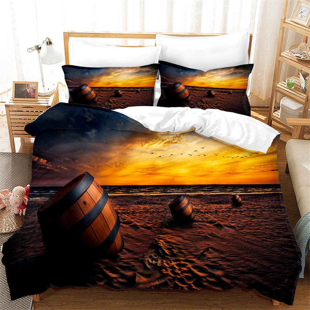3D Sunset Sky Sea Landscape Quilt Cover Set Bedding Set Duvet Cover Pillowcases 158- Jess Art Decoration