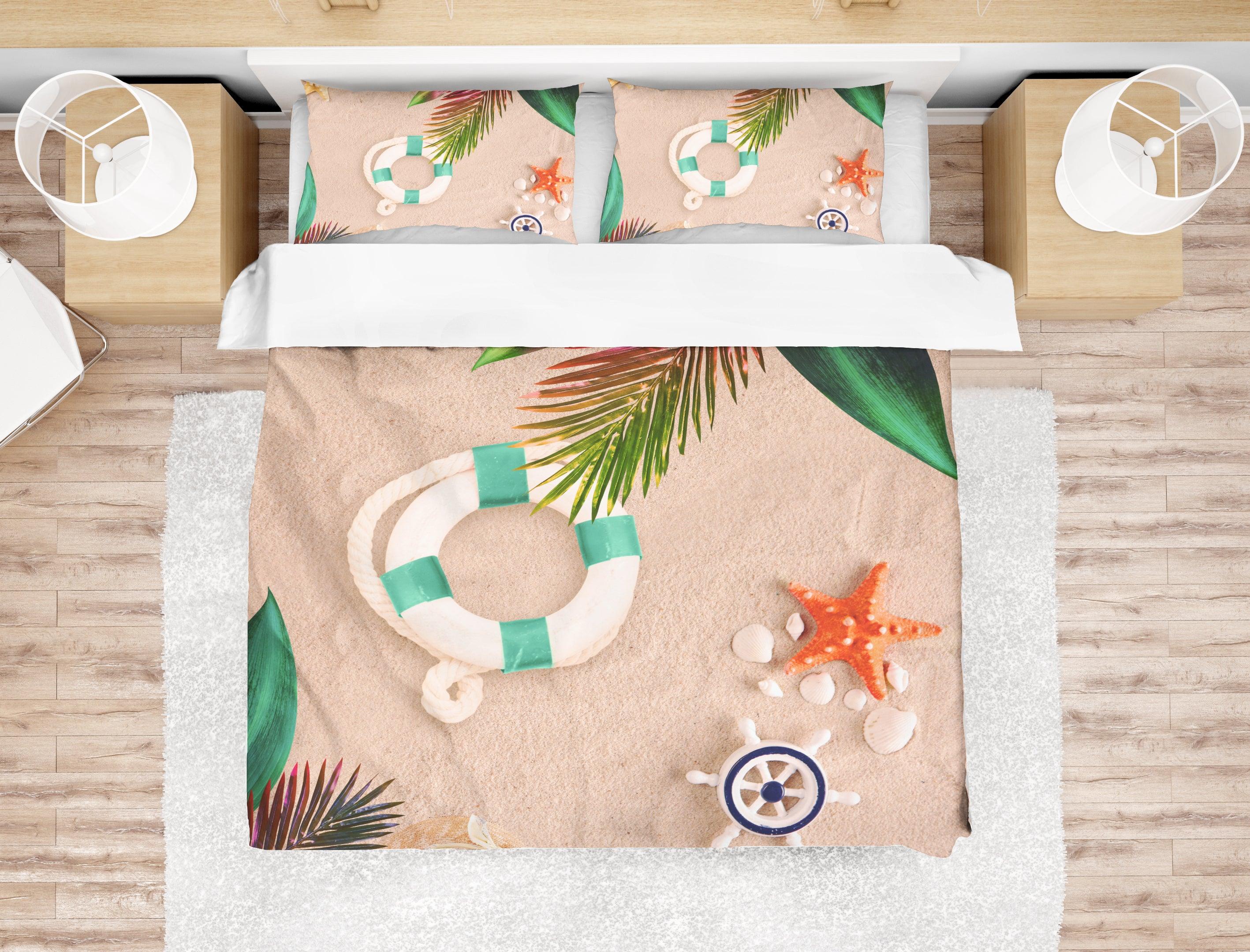 3D Beach Conch Quilt Cover Set Bedding Set Pillowcases 49- Jess Art Decoration