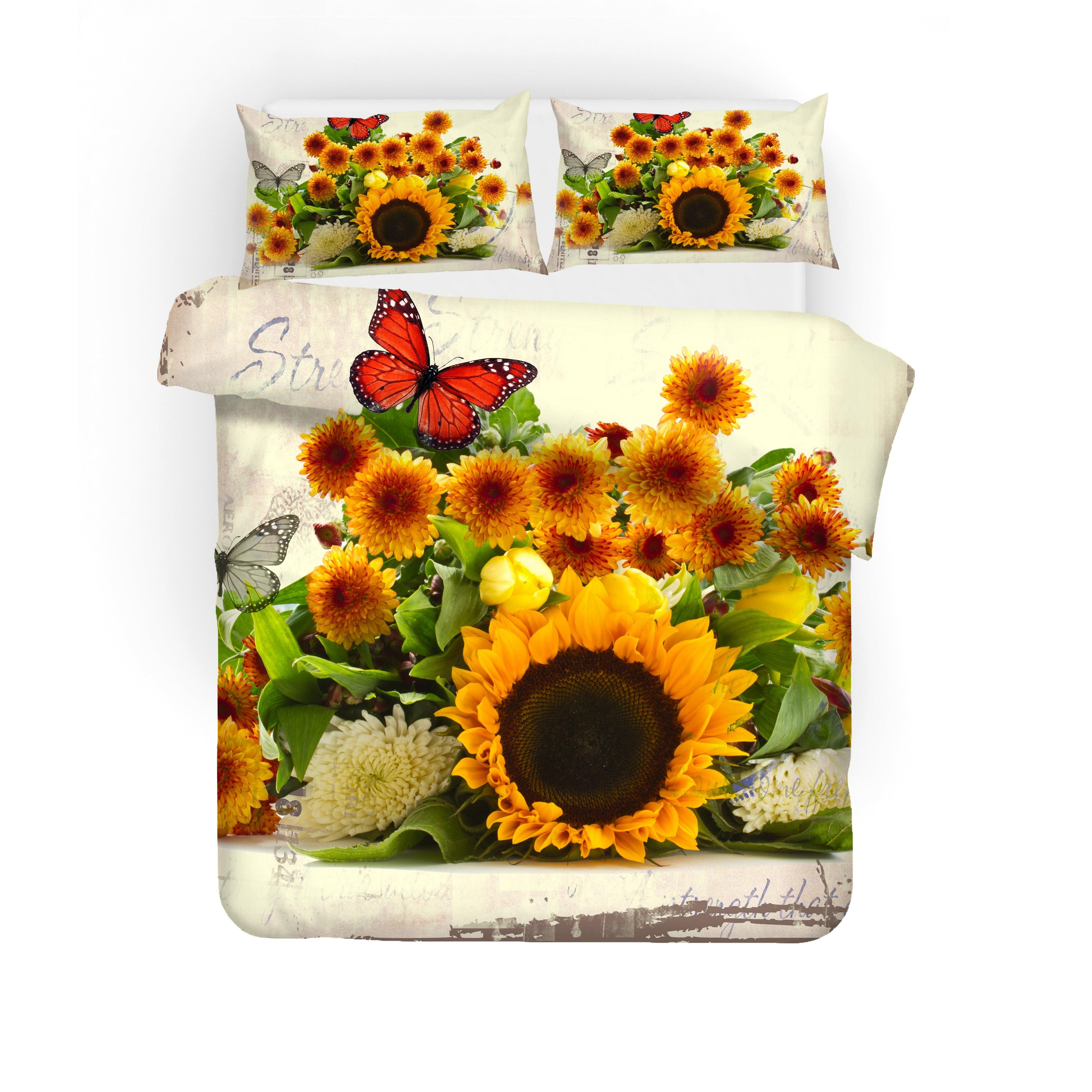 3D Yellow Sunflowers Quilt Cover Set Bedding Set Pillowcases 41- Jess Art Decoration