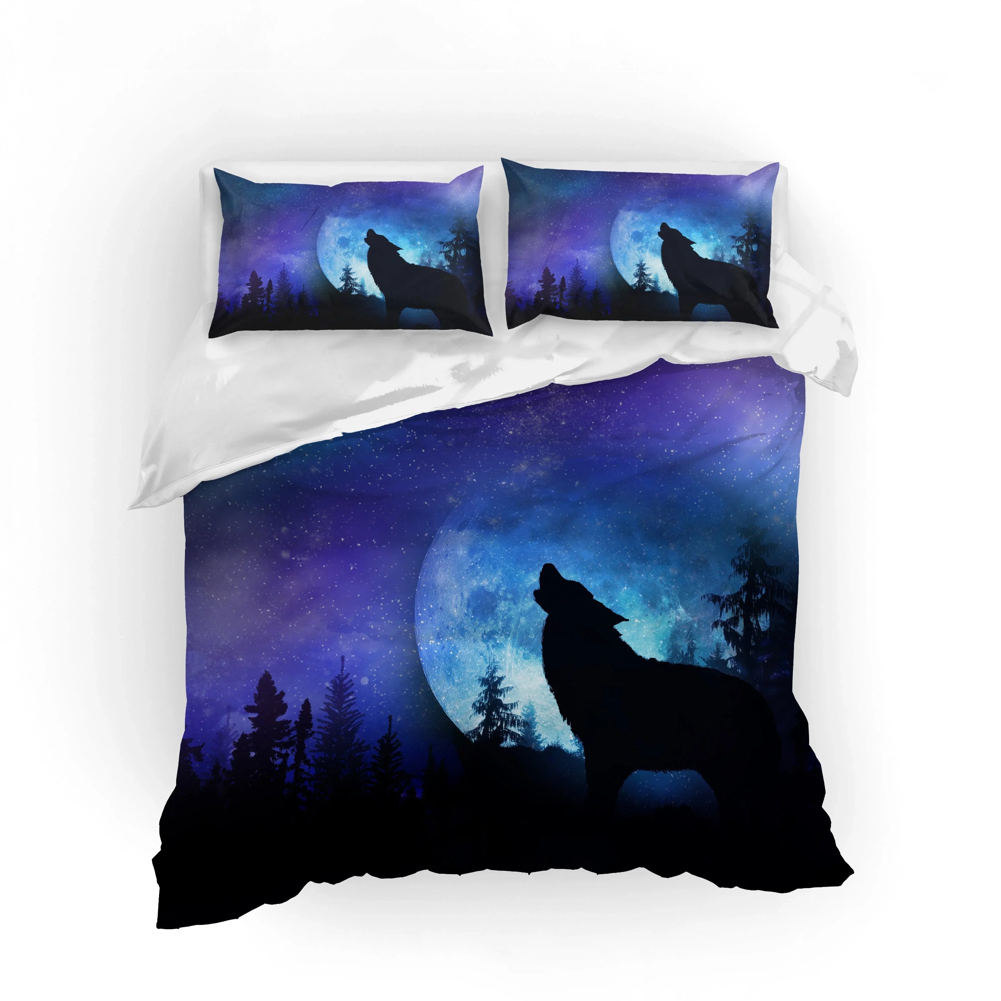 3D Moon Night Wolf Quilt Cover Set Bedding Set Pillowcases 17- Jess Art Decoration