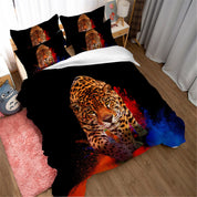 3D Leopard Quilt Cover Set Bedding Set Pillowcases 40- Jess Art Decoration