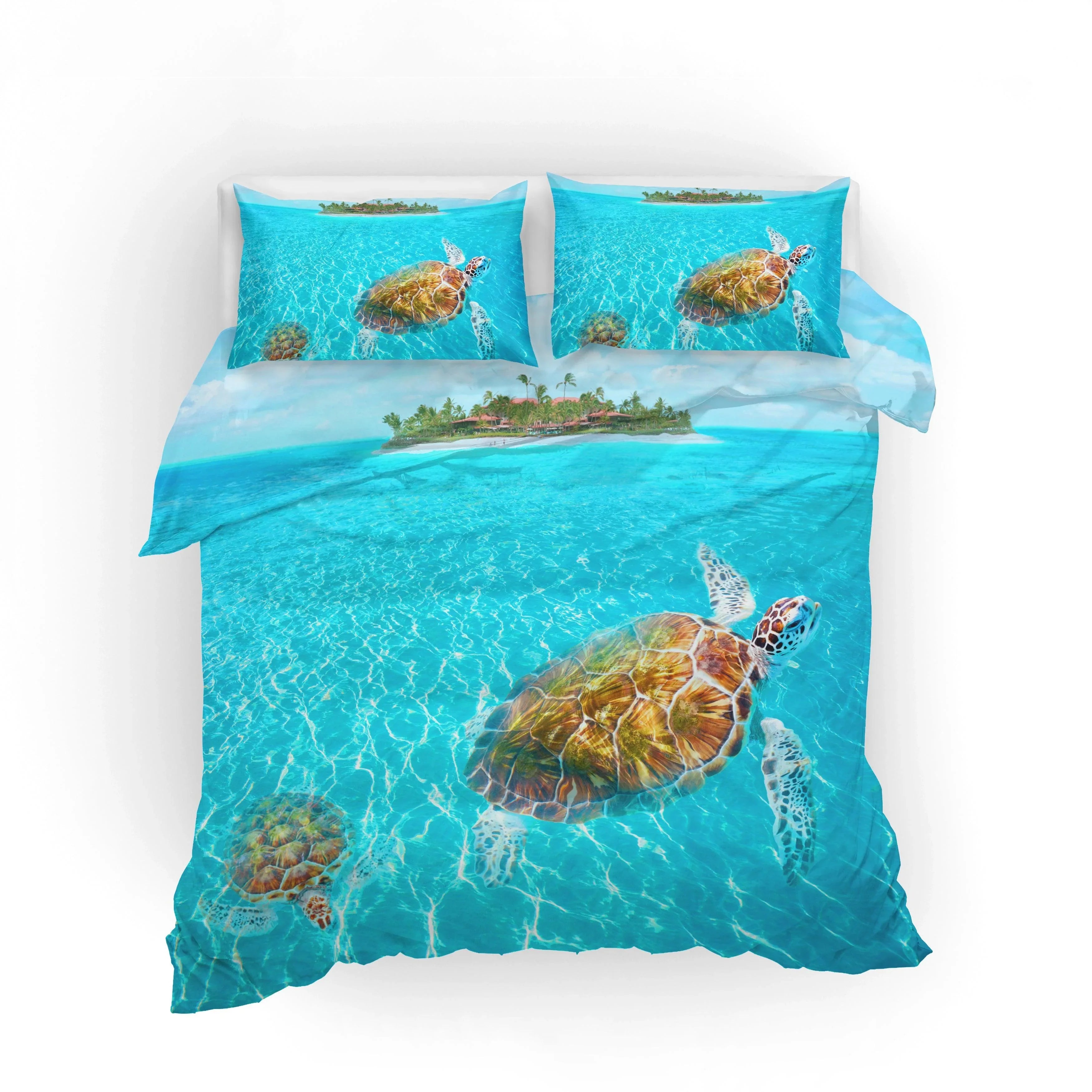 3D Sea Turtle Quilt Cover Set Bedding Set Pillowcases 51- Jess Art Decoration