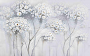 3D Hand Drawn White Floral Wall Mural Wallpaper LQH 60- Jess Art Decoration