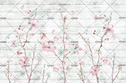 3D White Board Pink Floral Wall Mural Wallpaper 98- Jess Art Decoration