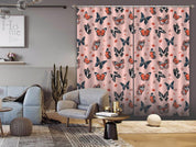 3D Pink Background Color Butterfly Pattern Curtains and Drapes 203- Jess Art Decoration