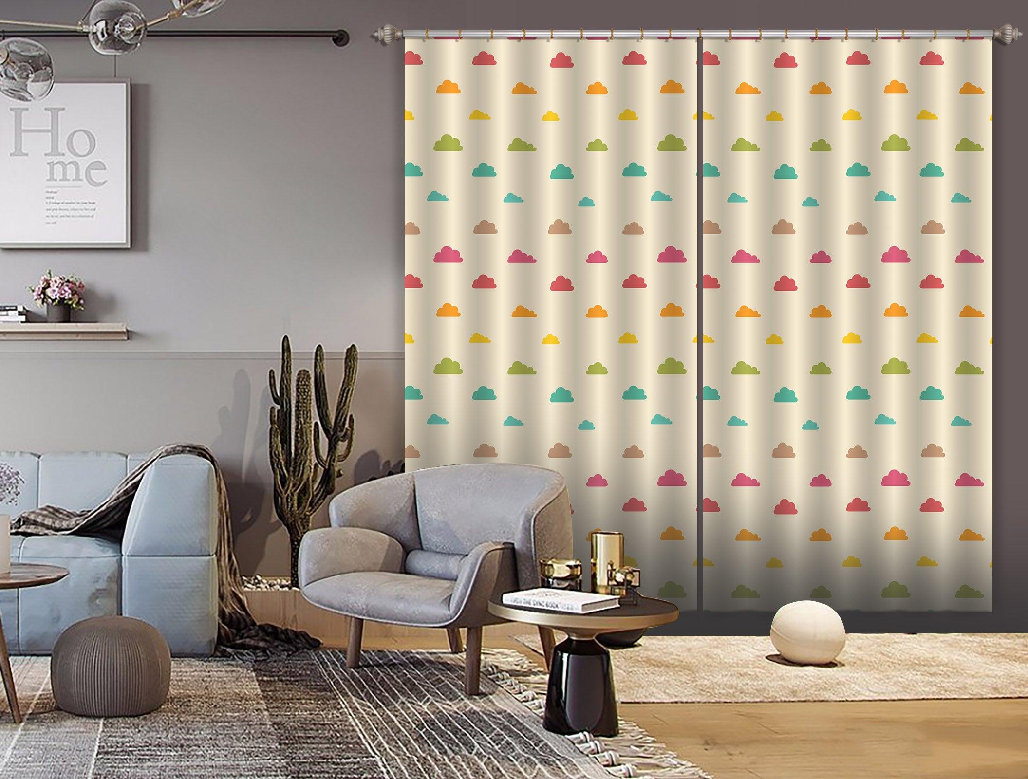 3D Abstract Cloud Pattern Curtains and Drapes 28- Jess Art Decoration