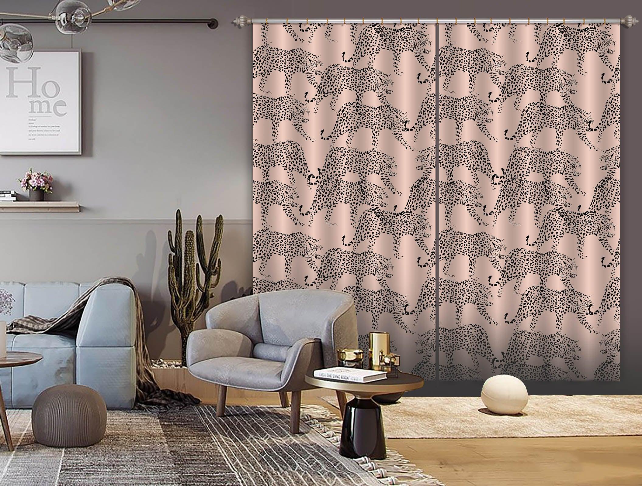 3D Abstract Leopard Curtains and Drapes 98- Jess Art Decoration