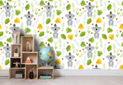 3D Cartoon Koala Green Leaves Wall Mural Wallpaper 74- Jess Art Decoration