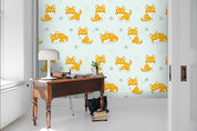 3D Cartoon Animal Background  Wall Mural Wallpaper 40- Jess Art Decoration