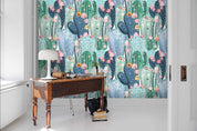 3D Hand Drawn Creative Tropical Plant Prickly Pear Flower Oil Painting Wall Mural Wallpaper GD 1797- Jess Art Decoration