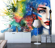 3D Abstract Oil Painting Colorful Characters  Wall Mural Wallpaper 63- Jess Art Decoration