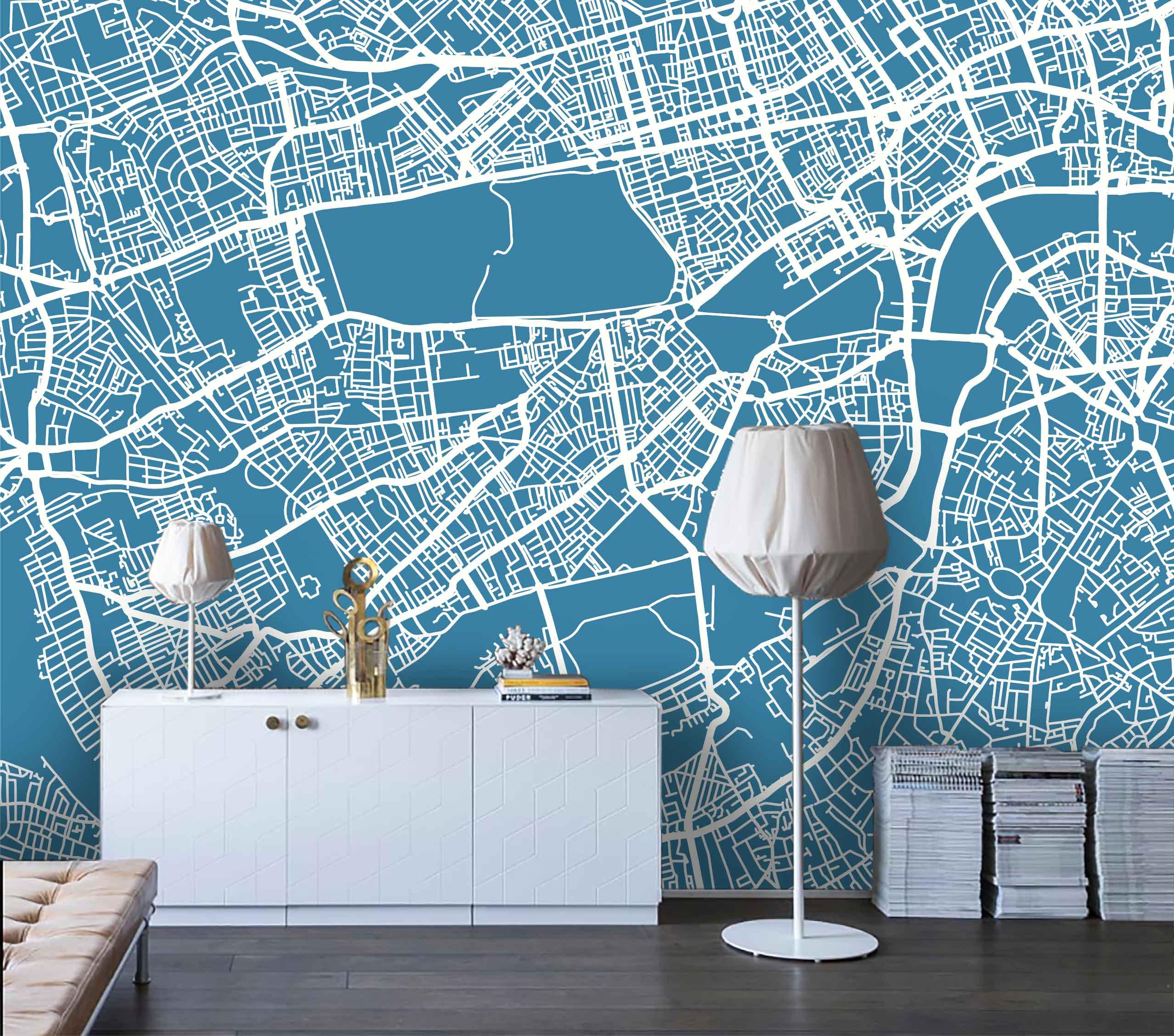 3D  Abstract City Map  Wall Mural Wallpaper 23- Jess Art Decoration