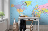 3D World Map Background  Wall Mural Wallpaper 64- Jess Art Decoration