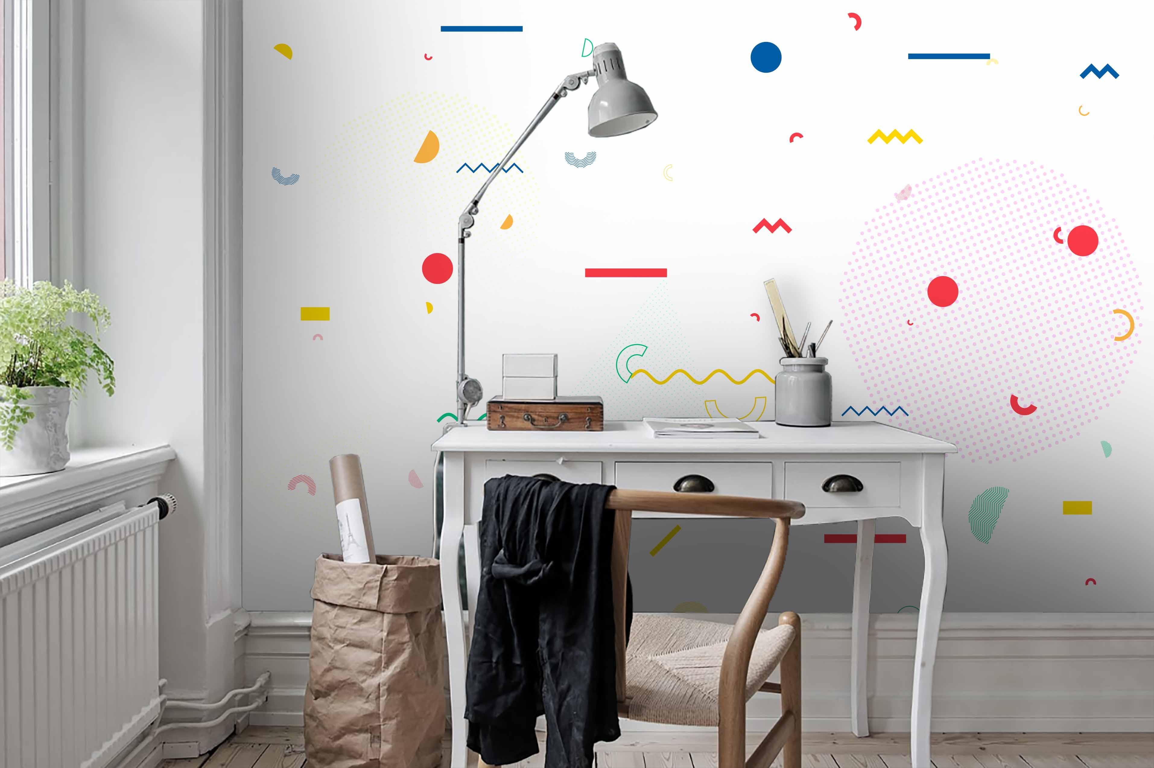 3D White Background Color Symbol Wall Mural Wallpaper 114- Jess Art Decoration