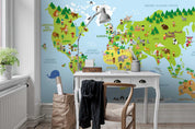3D Green World Map Wall Mural Wallpaper 72- Jess Art Decoration
