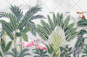 3D Tropical Jungle Flamingo Wall Mural Wallpaper LQH 115- Jess Art Decoration