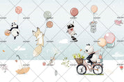 3D Cartoon Animals Balloon Wall Mural Wallpaper 86- Jess Art Decoration