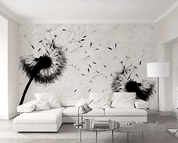 3D Black White Dandelion Wall Mural Wallpaper 390- Jess Art Decoration