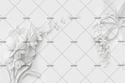 3D White Floral Relief Wall Mural Wallpaper 82- Jess Art Decoration