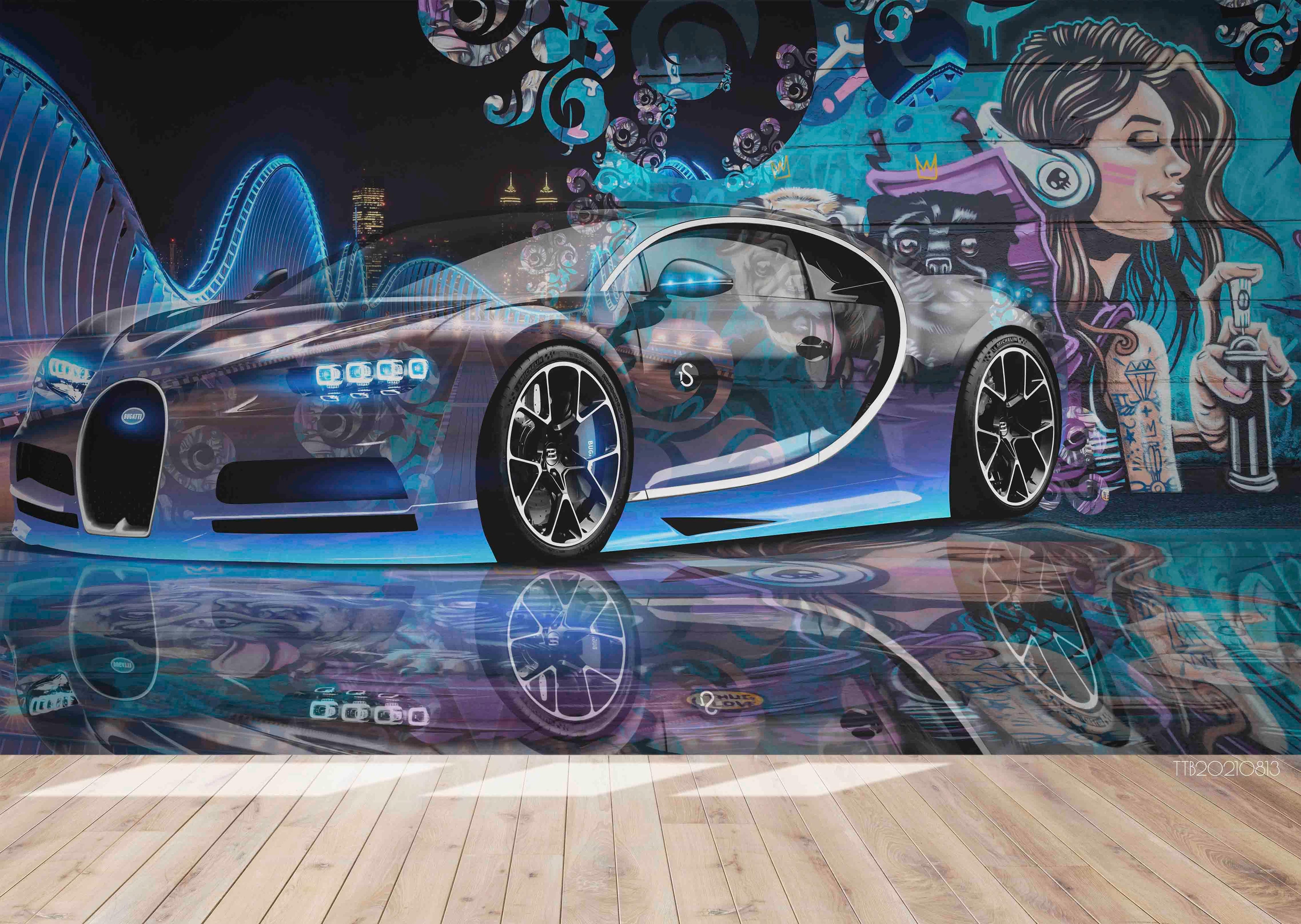 3D Street Graffiti Car Wall Mural WallpaperSWW5127- Jess Art Decoration