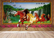 3D Chinese Style Landscape Horse Wall Mural Wallpaper SWW5126- Jess Art Decoration