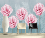3D Pink Flower Feather Wall Mural Wallpaper 1239- Jess Art Decoration