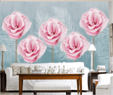 3D Pink Flower Feather Wall Mural Wallpaper 1239- Jess Art Decoration