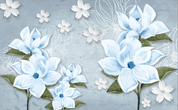 3D Blue Flower Floral Wall Mural Wallpaper 1881- Jess Art Decoration
