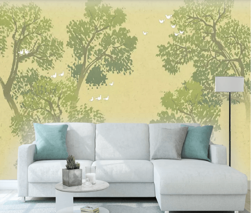 3D Trees Bird Wall Mural Wallpaper 1876- Jess Art Decoration