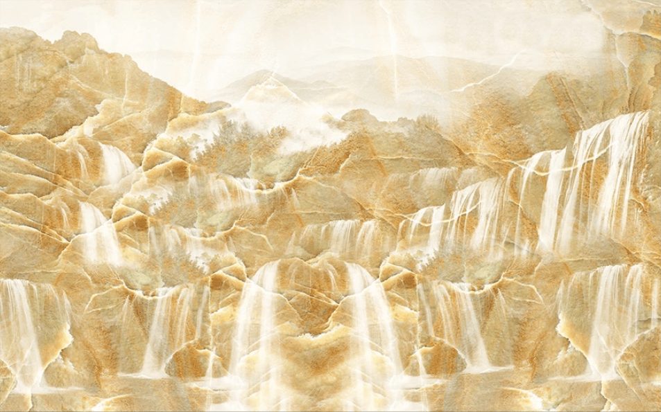 3D Mountains Waterfall Wall Mural Wallpaper 1603- Jess Art Decoration