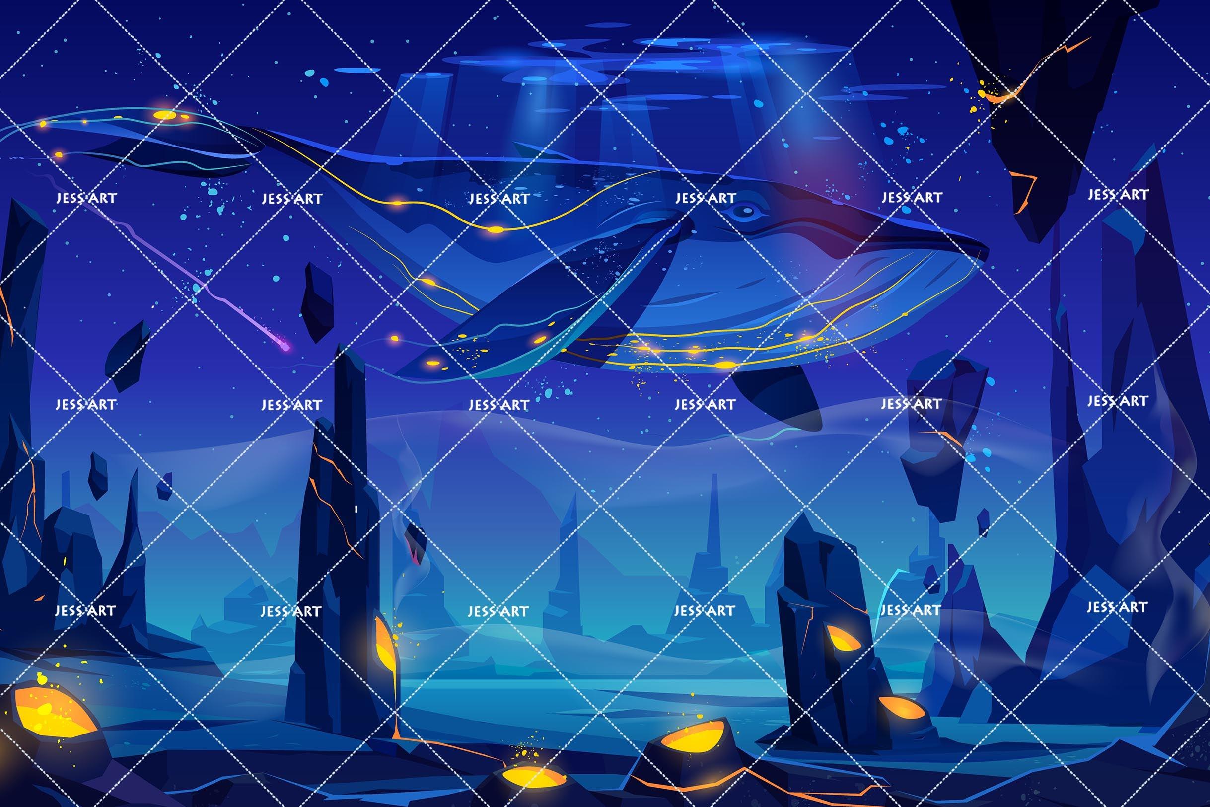 3D Blue Night Landscape Wall Mural Wallpaper 55- Jess Art Decoration