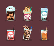 3D Red Background Bubble Tea Pearl Tea Milk Tea Shop Wall Mural Wallpaper JN 19- Jess Art Decoration