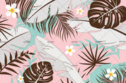 3D Tropical Leaf Floral Pink Wall Mural Wallpaper 65 LQH- Jess Art Decoration