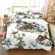 3D Leopard Bird Plants Quilt Cover Set Bedding Set Duvet Cover Pillowcases SF21- Jess Art Decoration