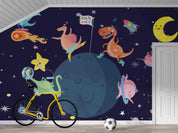 3D Hand-painted Cartoon Dinosaur Space Wall Mural WallpaperSWW5109- Jess Art Decoration