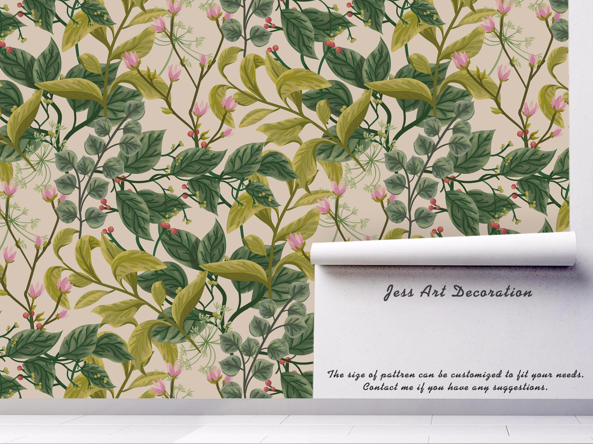 3D Green Leaves Wall Mural Wallpaper 11- Jess Art Decoration