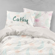 3D Cartoon Moon Star Cloud Quilt Cover Set Bedding Set Pillowcases 83- Jess Art Decoration