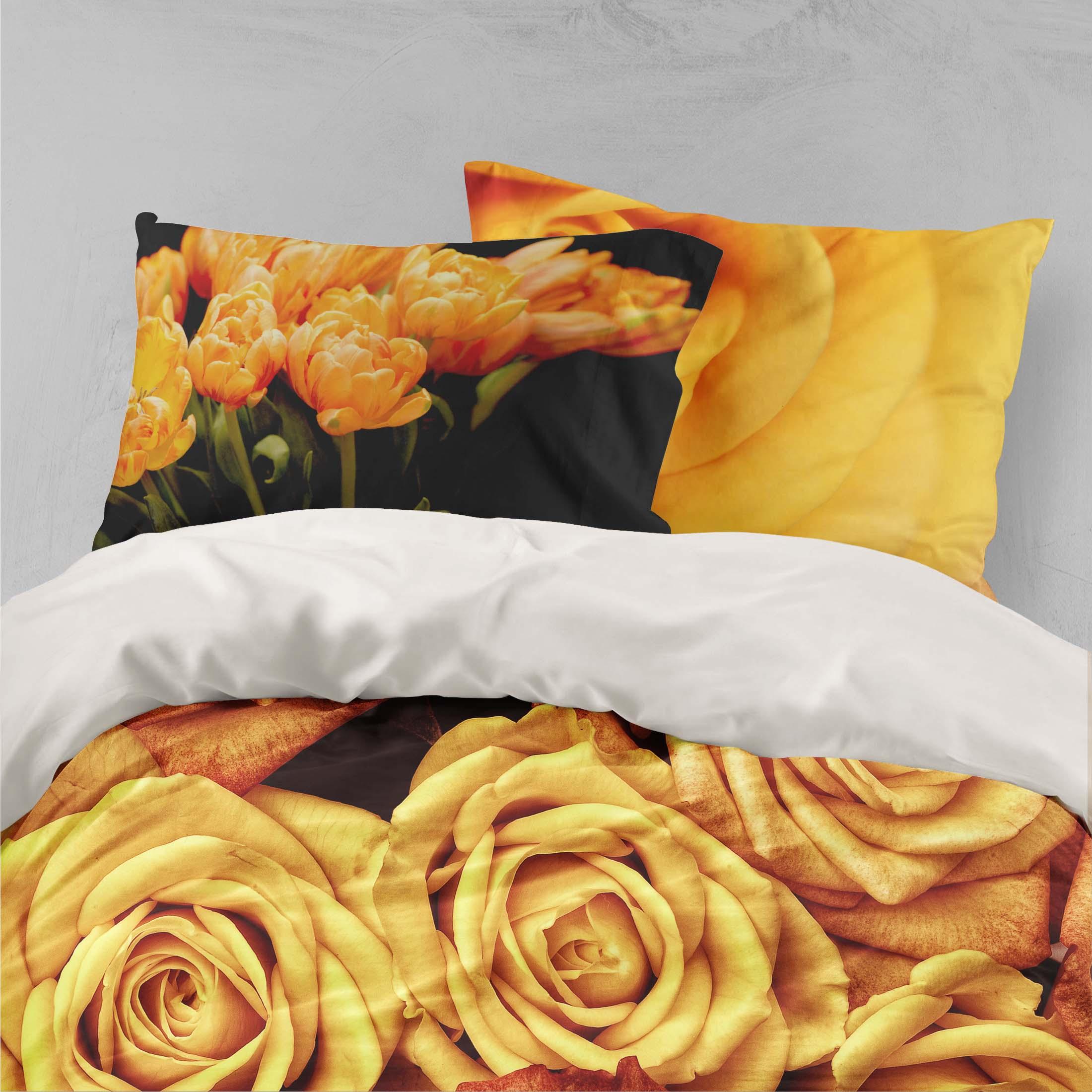 3D Yellow Rose Quilt Cover Set Bedding Set Pillowcases 21- Jess Art Decoration