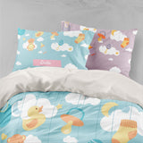 3D Cartoon Doll White Cloud Quilt Cover Set Bedding Set Pillowcases 74- Jess Art Decoration