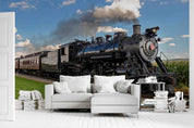 3D Historical Steam Train Field Scenery Wall Mural Wallpaper GD 1760- Jess Art Decoration