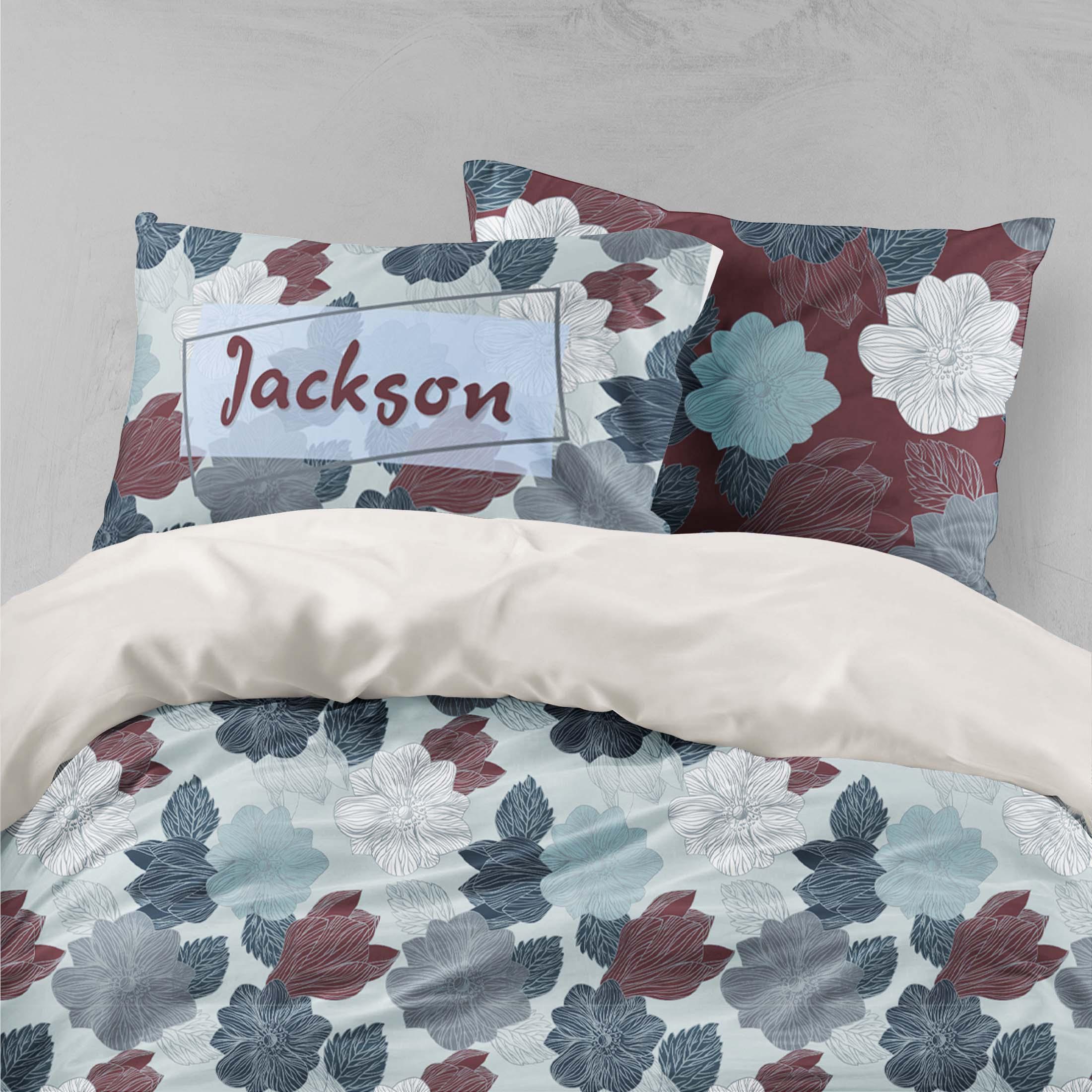 3D Gray Flowers Leaves Quilt Cover Set Bedding Set Pillowcases 82- Jess Art Decoration