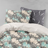 3D Grey Leaves Quilt Cover Set Bedding Set Pillowcases 98- Jess Art Decoration