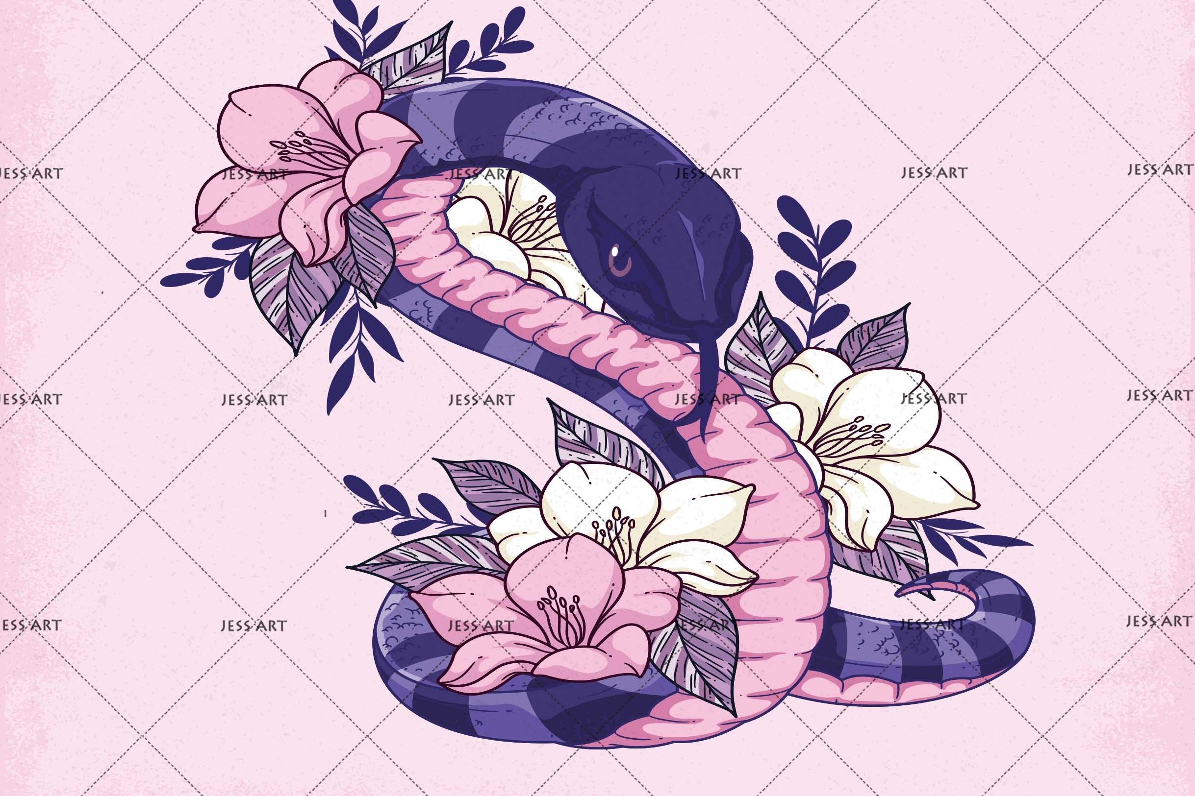 3D Purple Snake Floral Wall Mural Wallpaper 105 LQH- Jess Art Decoration