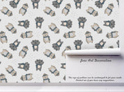 3D Cartoon Grey Bear Wall Mural Wallpaper A184 LQH- Jess Art Decoration
